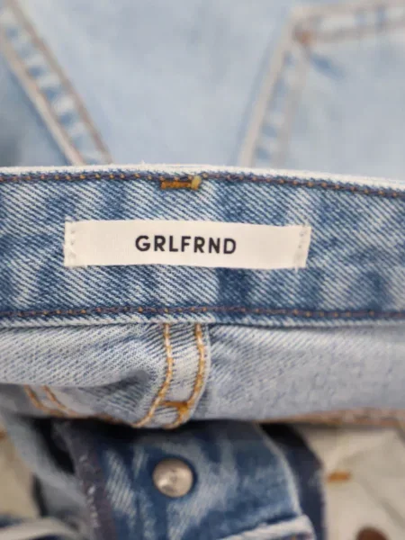 Proste jeansy Grlfrnd niebieskie