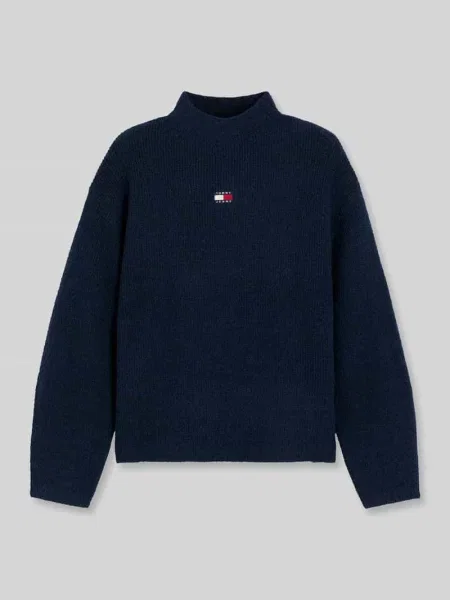 Sweter o kroju relaxed fit z domieszką wełny z alpaki Tommy Jeans granatowy