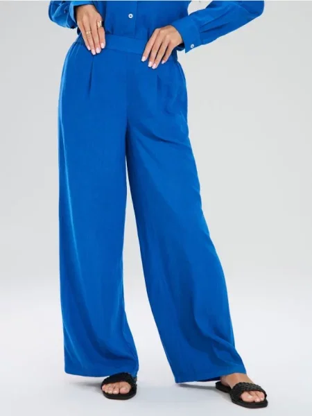 Штани wide leg синій