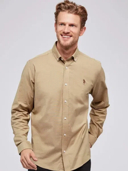 U.S. POLO ASSN. Cămașă UMCalvert' bej