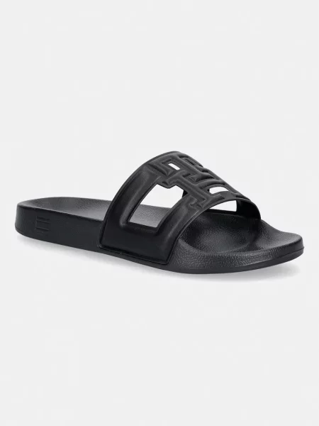 Tommy Hilfiger klapki TH MONOGRAM POOL SLIDE czarne