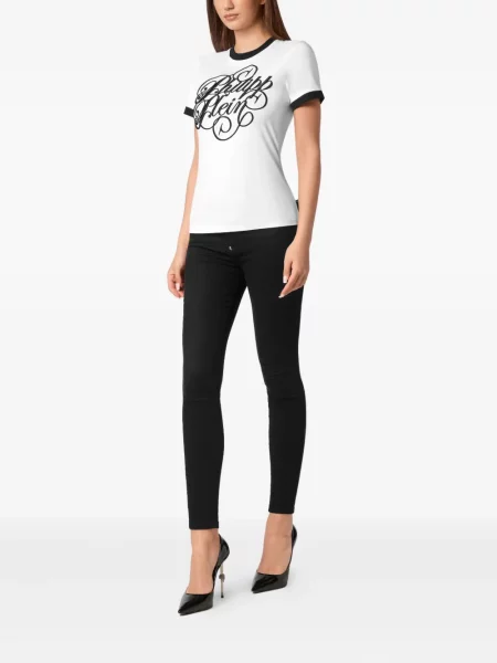 Tricou Philipp Plein cu imagine alb