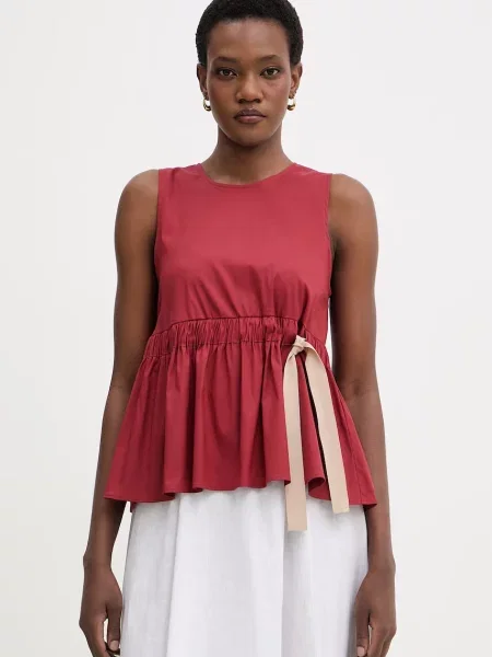 IBlues bluza z naramnicami iz bombaža ASSENZI bordo