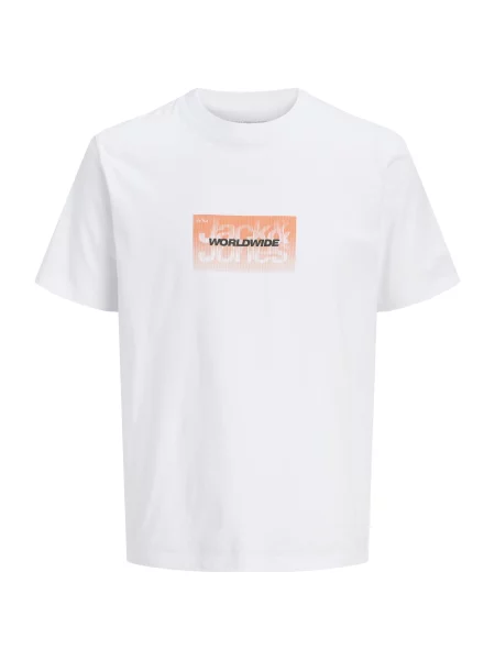 Jack & Jones Junior Tricou JCOECHO portocaliu deschis / negru alb
