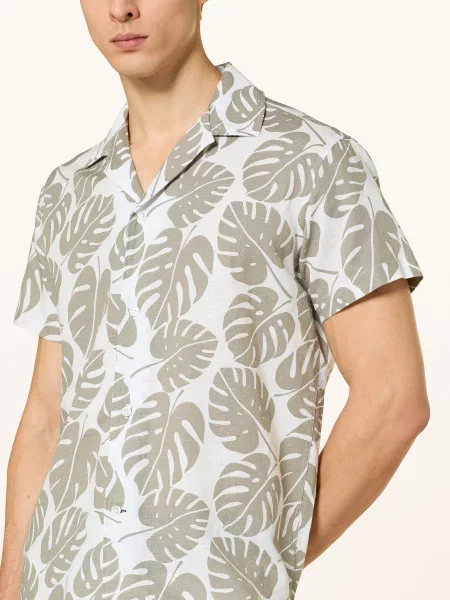 Strokesman's Resortová Košile Comfort Fit S Lnem krémová khaki