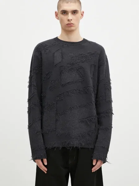 A-COLD-WALL* pulover de lână Frontage Knit Crewneck negru