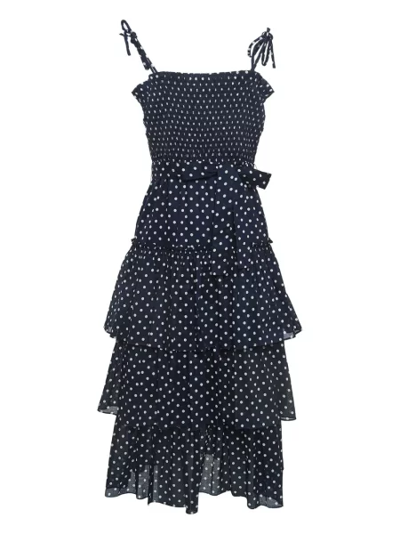 Rochie midi Tory Burch cu buline până la genunchi de costum albastru