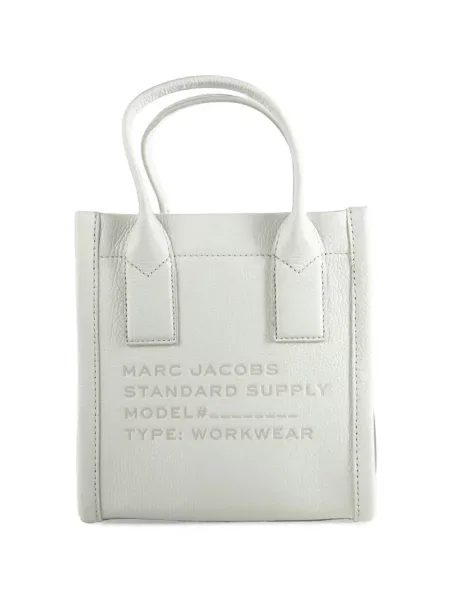 Geantă shopper Marc Jacobs din piele cu autograf alb
