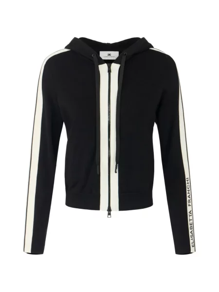Hanorac Elisabetta Franchi tricotate cu autograf negru