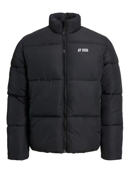 Jack&Jones Vatovaná bunda Čierna Regular Fit biela