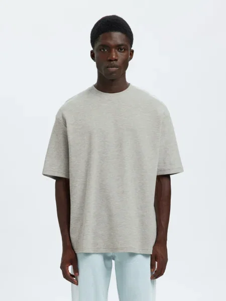 SELECTED Tricou SLHOSCAR amestecat gri