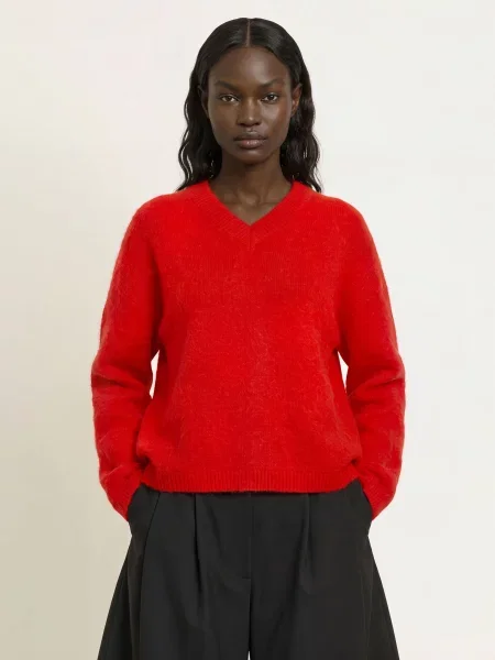 Arket Sweter Z Alpaki rot czerwony