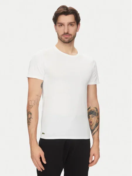 Lacoste Set 3 tricouri Slim Fit alb