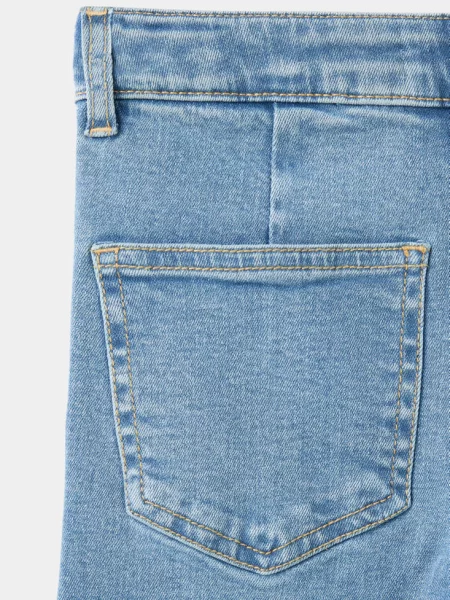 Proste jeansy seamless średni Dzieci 8 MANGO KIDS niebieski