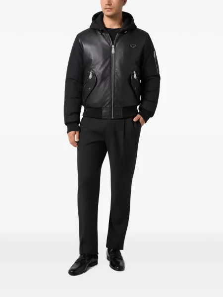 Geanta de piele Philipp Plein negru