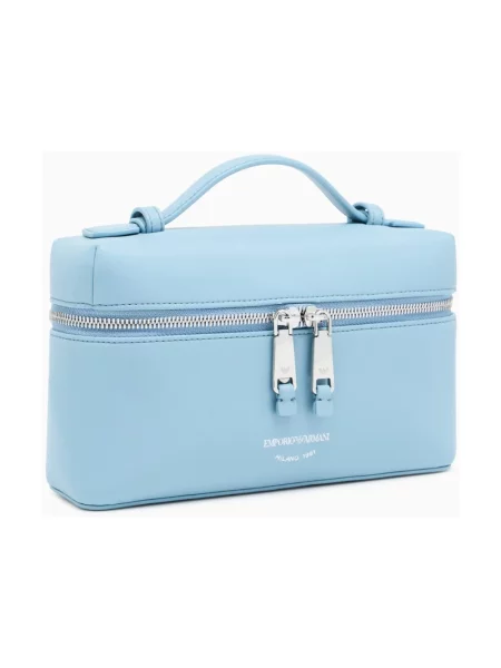 Emporio Armani torebka crossbody skórzana niebieska