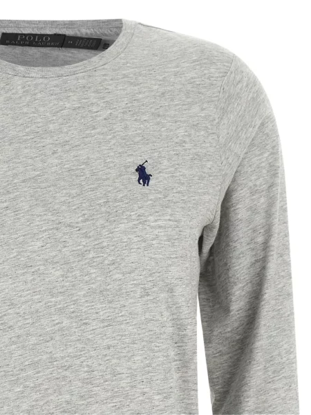 Fleece polo Polo Ralph Lauren με στρογγυλή λαιμόκοψη καφέ
