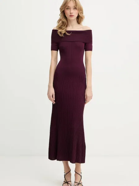 Bardot rochie bordo