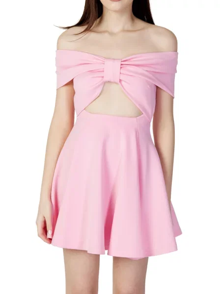 Mała mały sukienka mini Aniye By z odkrytymi ramionami różowa