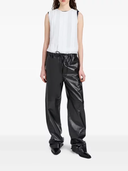 Pantaloni Proenza Schouler White Label din piele alb