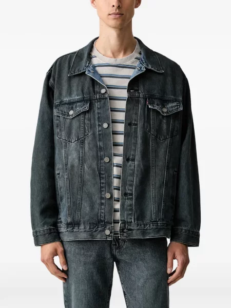 Pantaloni scurți din denim Levi's® din dantelă zdrențuiți cu talie înaltă albastru