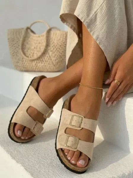 Sandale Boto din piele bej