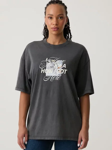 HUGO Blue tricou pentru femei din Oversized gri