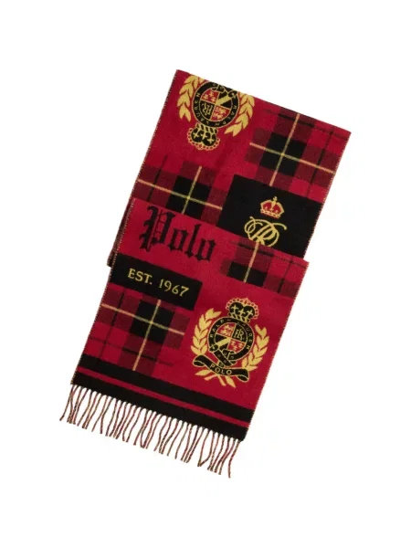 Карирани кашмирени ръкавици Polo Ralph Lauren черно