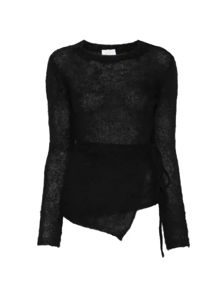 Pulover Su asimetric cu legături negru