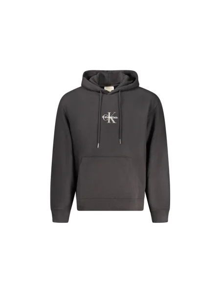 Calvin Klein Jeans Mikina LS EU MICRO MONOLOGO HO Casual Fit čierna