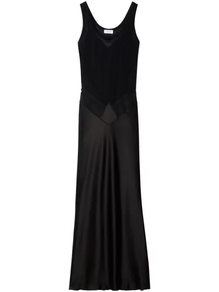 Rochie maxi Off-white din satin de costum alb