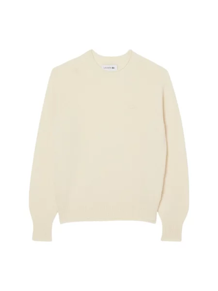 Dzianinowy sweter Lacoste beżowy