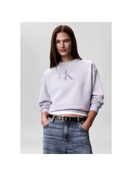 Bluza Calvin Klein Jeans frotte fioletowa