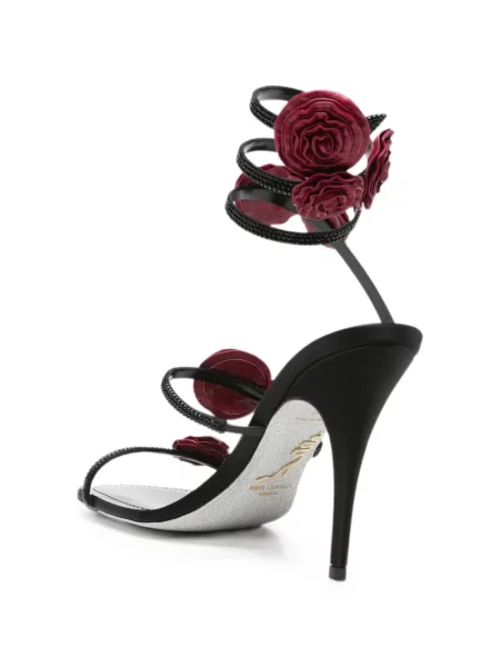 Sandale Rene Caovilla cu model floral plic negru