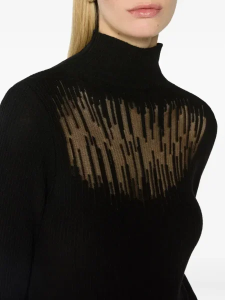 Top Genny tricotate transparente negru