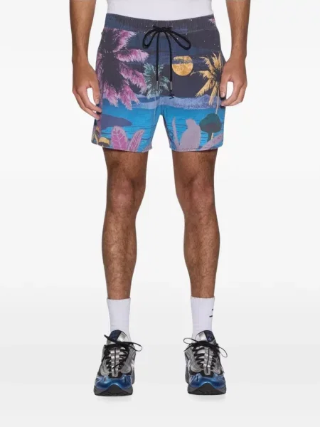 Pantaloni scurți Ksubi cu imagine albastru
