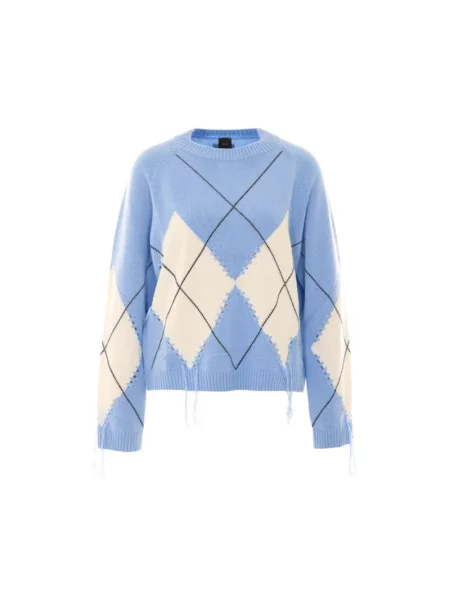 Dzianinowy sweter Pinko niebieski