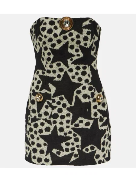 Sukienka Area żakardowa bez ramiączek czarna