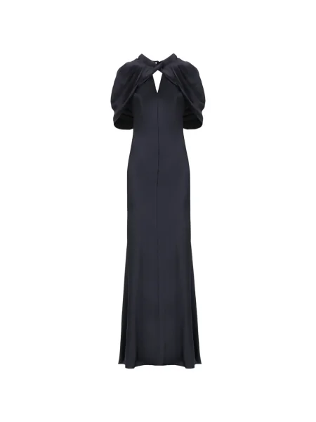 Rochie Alberta Ferretti din satin de costum albastru