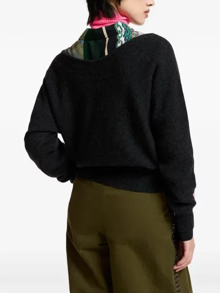 Pulover Essentiel Antwerp cu decolteu în V negru