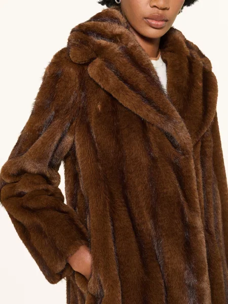 Max Mara Studio Bunda Z Umělé Kožešiny Neo tmavě hnědá