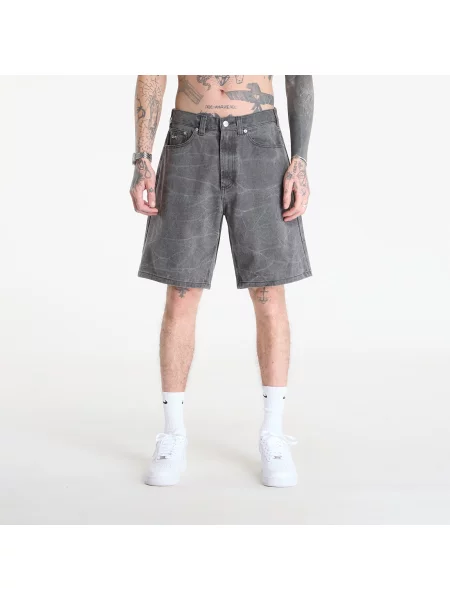 Σορτς OBEY Bigwig Baggy Denim Short Black Wrinkle Wash μαύρο