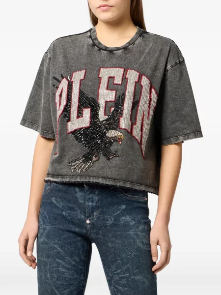 Tricou Philipp Plein cu imagine gri