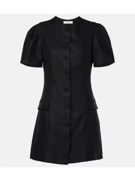 Ленена рокля Faithfull черно