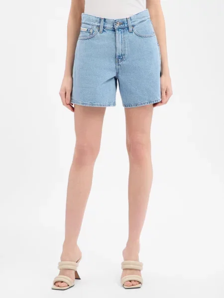 Calvin Klein Jeans szorty dżinsowe Kobiety marmurkowy 25 niebieski