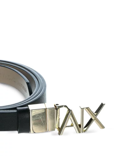 Bőr öv Armani Exchange autogrammal fekete