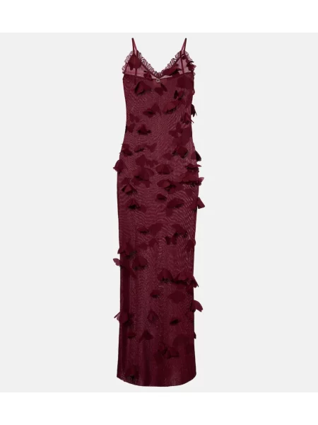 Rochie midi Coperni cu broderie până la genunchi de costum bordo