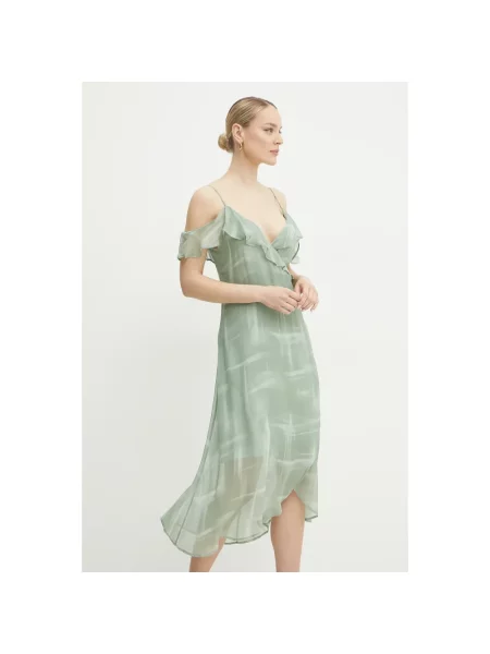Sukienka midi Armani Exchange zielona
