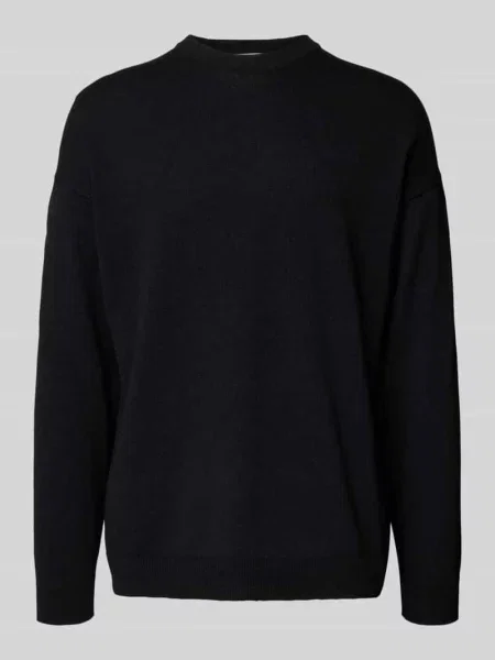 Sweter z dzianiny o kroju relaxed fit z dodatkiem bawełny model ‘JOB’ Only & Sons czarny