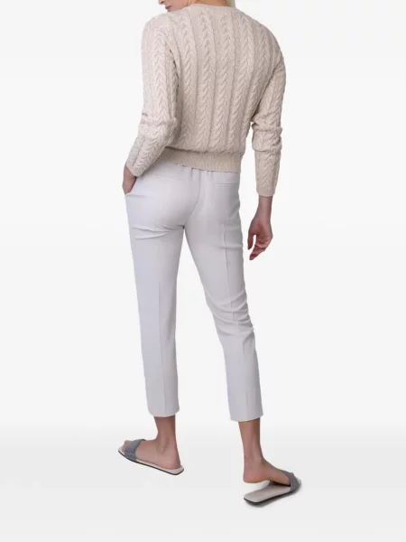 Decupat pantaloni Brunello Cucinelli alb